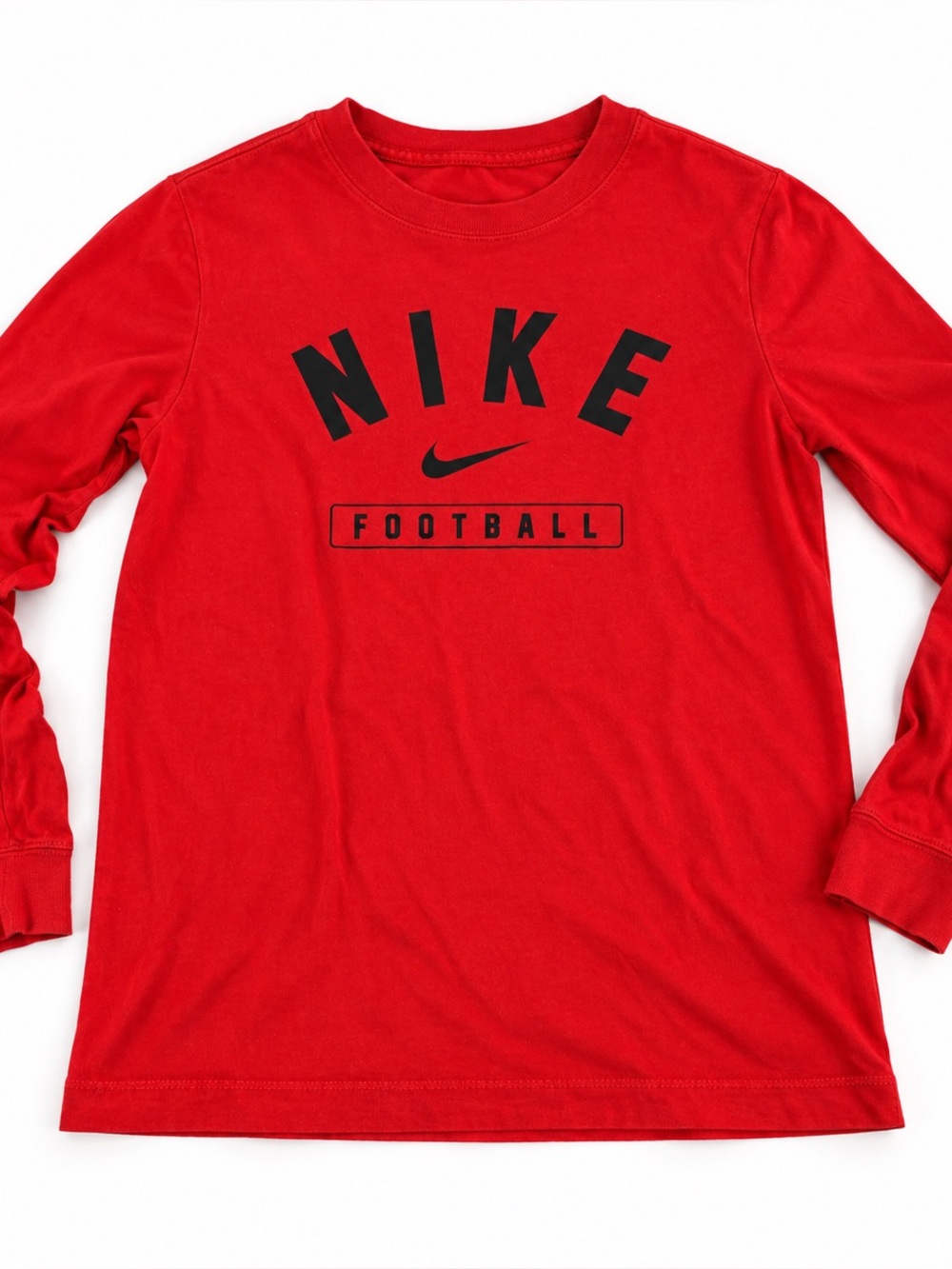 Nike Football Long Sleeve Graphic Tee Youth Small Red Athletic Shirt